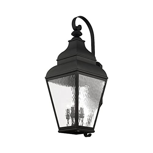 Livex 2607-61 Exeter 4-Light Outdoor Wall Lantern Vintage Pewter