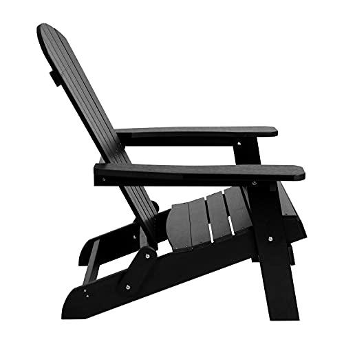 Flash Furniture Charlestown Folding Adirondack Chair Set of 4 Black
