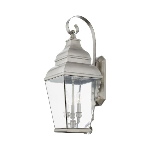 Livex Black Exeter 3 Light Outdoor Wall Lantern