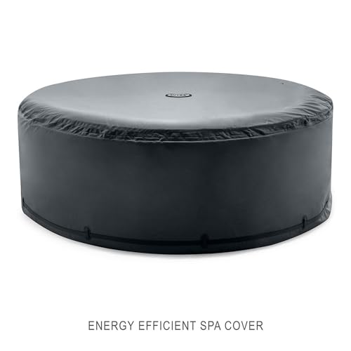 Intex PureSpa 4 Person Round Bubble Massage Inflatable Hot Tub Spa Set Tan