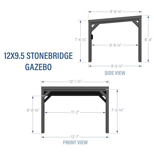 Backyard Discovery Stonebridge Galvanized Steel Outdoor Gazebo Pavilion Black
