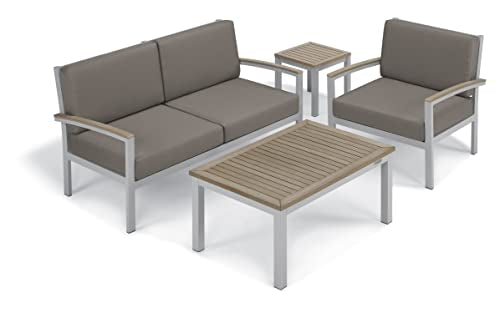 Oxford Garden Travira Club Chair - Tekwood Vintage - Polyester Grade AA Cushion Stone
