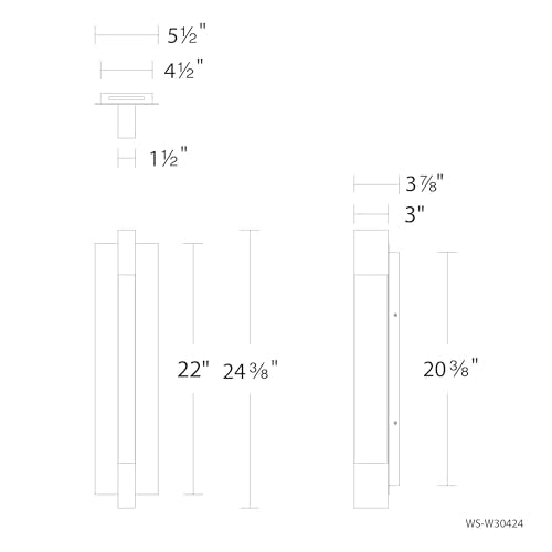 Modern Forms Heliograph 24in LED Outdoor Wall Light 3000K Black