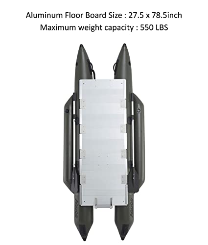 AQUOS 10.2 ft Inflatable Pontoon Boat with Trolling Motor and Folding Seat