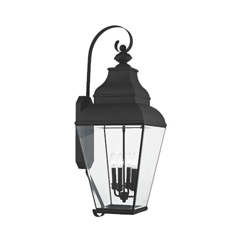 Livex Outdoor Wall Lantern 4 Light Black