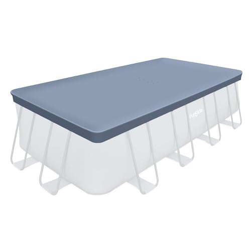 Funsicle Durable Rectangular Pool Cover for Oasis and Activity Pools Gray