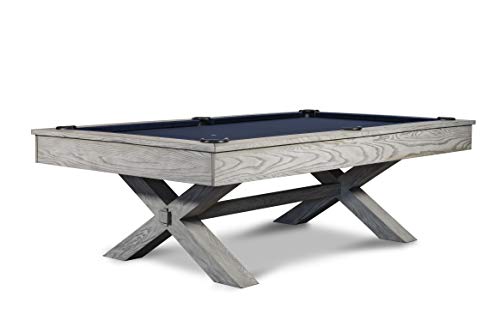 Empire USA Manhattan Slate Pool Table 8FT with Premium Billiard Accessories Whitewash