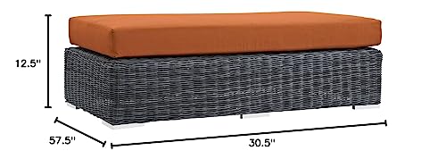 America Luxury - Outdoor Modern Contemporary Urban Design Rectangle Ottoman Orange