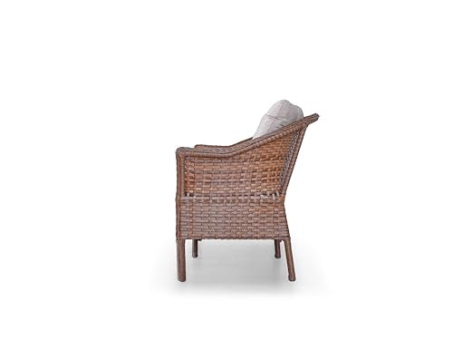 Angora Dinamic Rattan Outdoor Furniture Set – Stylish Garden Patio Set with Table, Double Chair, 2 Single Armchairs, Brown