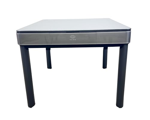 usamjtable Gray Ultra-Thin 4-Legged Automatic Mahjong Table with 40mm Numbered Tiles