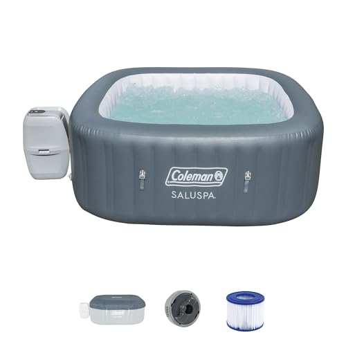 Bestway Coleman Hawaii AirJet Inflatable Hot Tub with EnergySense Cover Grey + 6 Spa Seats + 3 Pillows