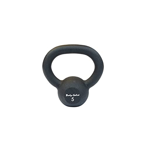 Body-Solid Matte Black Kettlebell Set 5-50 lbs with Kettle Grip Handle