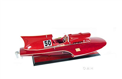 Old Modern Handicrafts Ferrari Hydroplane Wooden Model Medium Red