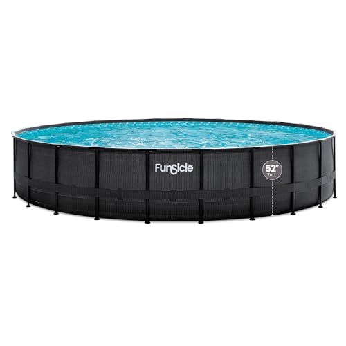 Funsicle Oasis Designer Above Ground Swimming Pool Chevron Rattan