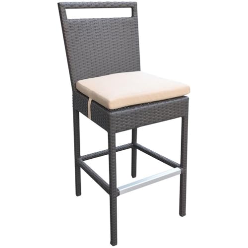 Armen Living Tropez Patio Wicker Bar Set Black