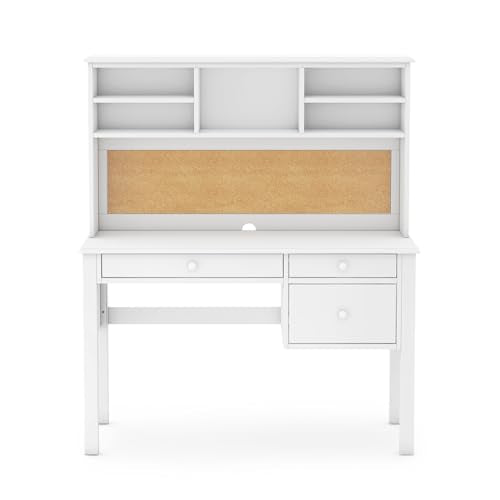 Guidecraft Madison Kids' Desk with Hutch and Chair White