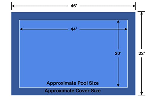 Loop - Loc 20' x 44' Rectangle Ultra-Loc III Solid Blue In-Ground Pool Safety Cover Blue
