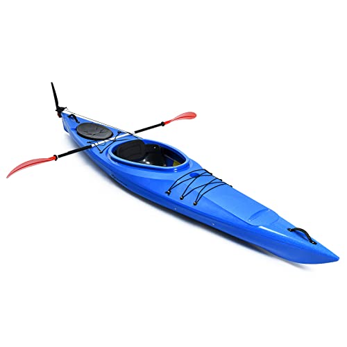 GLOBALWAY 12FT Sit-in Kayak with Storage, 1-Person Surfing Raft Blue