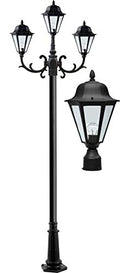 DABMAR LIGHTING Daniella Post Five Light Fixture Black
