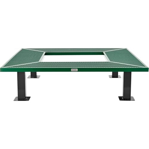 Global Industrial 6" Square Outdoor Tree Bench Expanded Metal Green