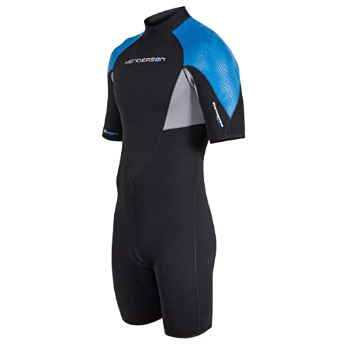 Henderson Mens Thermoprene Pro Back Zip Shorty Wetsuit Black/Blue