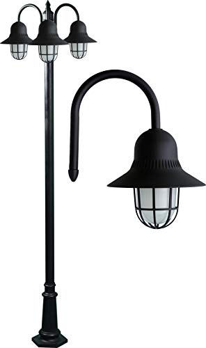 DABMAR LIGHTING Marquee Post Three Light Fixture 120 Volts Black