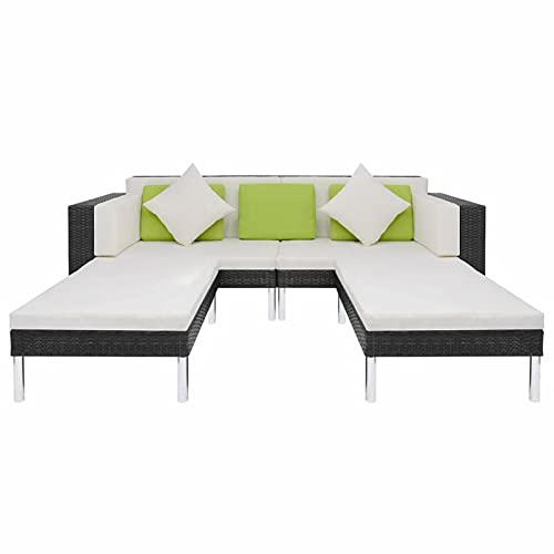 Xinxinxiang 4 Piece Patio Set with Cushions Black
