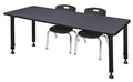 Regency Kee Adjustable Classroom Table Set with 12" Andy Chairs Grey/Black