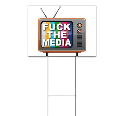 TampaPrinting F The Media Yard Sign 18" x 24" with Metal Stake