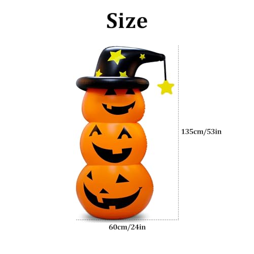 YUEWO 5FT Halloween Inflatable Pumpkin with LED Lights Orange