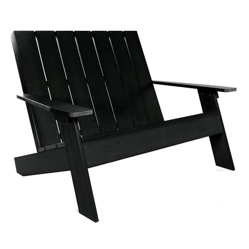 Highwood Italica Modern Outdoor Adirondack Loveseat Black