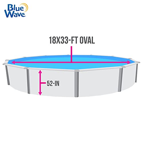 Blue Wave NB2615 Martinique 27' Round 52" Steel Pool in Blue Gray