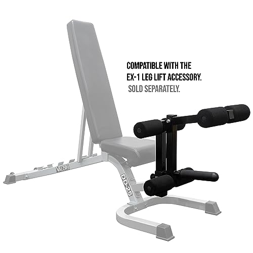 Valor Fitness Adjustable Bench with Leg Support - 7 Position Back Pad, 4 Position Seat Pad - DD-25 Adjustable Bench with Wheels