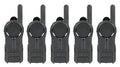 Motorola Solutions 5 Pack DLR1020 Two Way Radio Walkie Talkies Black