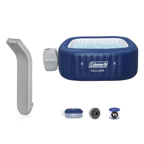 Bestway SaluSpa Waterfall Accessory & Coleman Atlantis AirJet Hot Tub Blue
