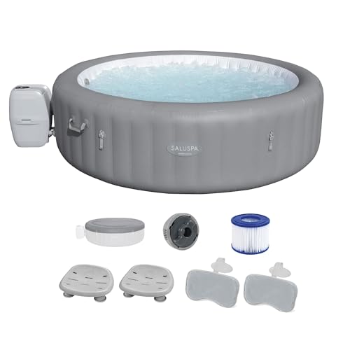 Bestway SaluSpa Grenada AirJet Inflatable Hot Tub with Adjustable Seat & Pillow Set