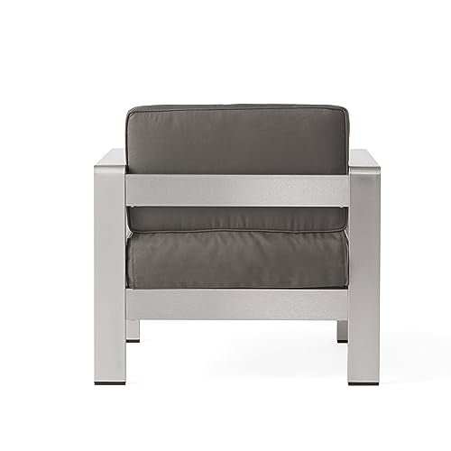 Christopher Knight Home Cape Coral 5-Piece Outdoor Chat Set with Fire Table Grey/Dark Grey