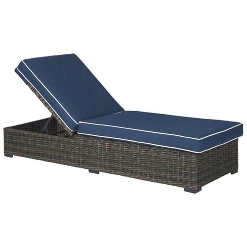 Signature Design by Ashley Grasson Lane Contemporary Chaise Lounge with Cushion Blue