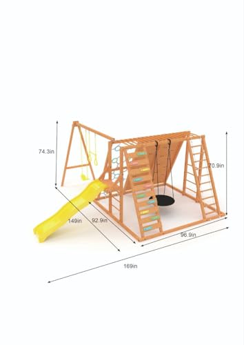 Avenlur Sycamore Ultimate Climbing Set with Swings & Trapeze Bar Colorful