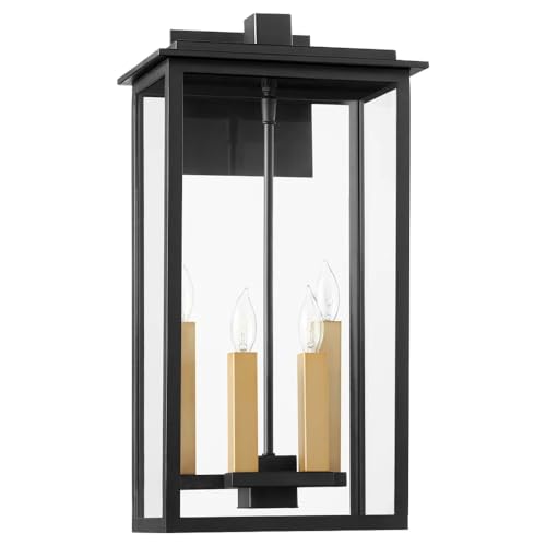 Quorum International Westerly 32 Inch 4-Light Outdoor Ceiling Pendant Black