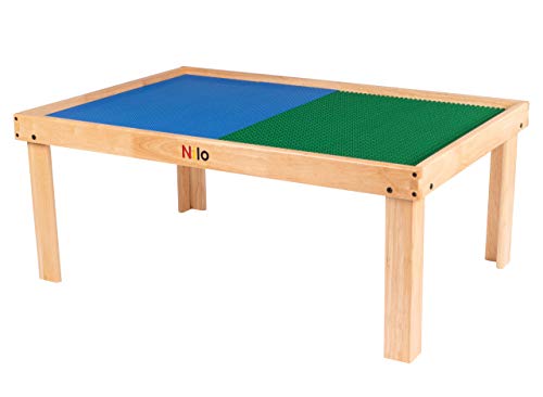 NILO N51N Kid's Play Table Lego-Compatible Educational Toy Board Brown/White