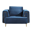 American Eagle Furniture AE-D832 Soft Velvet Fabric Chair Blue