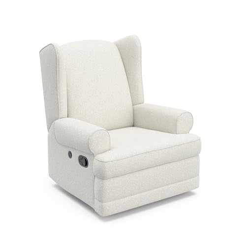 Storkcraft Serenity Wingback Glider Reclining Nursery Chair Ivory Boucle