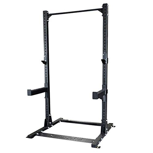 Body-Solid SPR500 Half Cage Power Rack with ProClub Adjustable Weight Bench Black