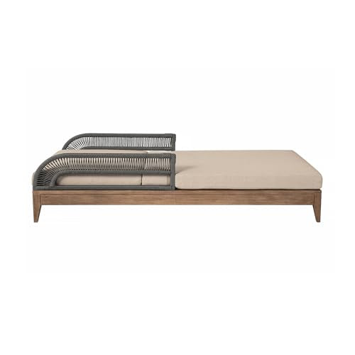 Armen Living Orbit Modern Outdoor Patio Chaise Lounge Chair Taupe