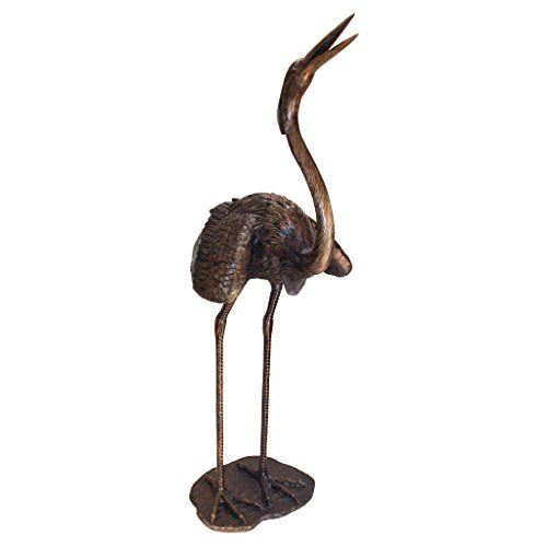 Design Toscano Grande Heron Head Low Cast Bronze Garden Statue Bronze