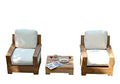 WholesaleTeak Leveb 3 Pc Lounge Chair Set with Cushions in Canvas White
