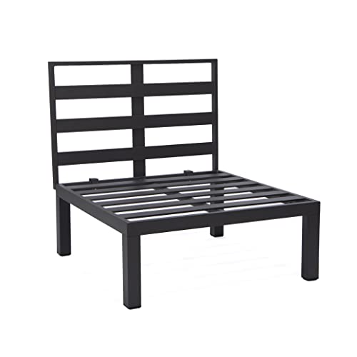 LeisureMod Hamilton 7-Piece Modular Outdoor Sectional Set with Fire Pit Table Green