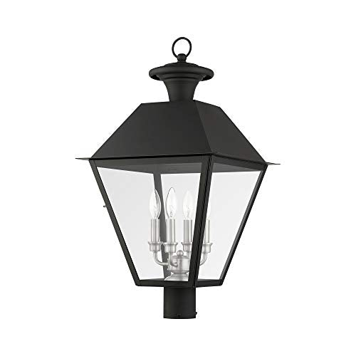 Livex Wentworth Collection 4 Light Outdoor Post Top Lantern Black