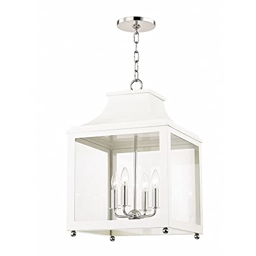 Bailey Street Home Four Light Large Pendant Polished Nickel/Navy Silver